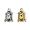 Picture of Eco-friendly PVD Vacuum Plating 304 Stainless Steel Insect Charms Multicolor Ladybug Animal Multicolor Rhinestone 17mm x 10mm