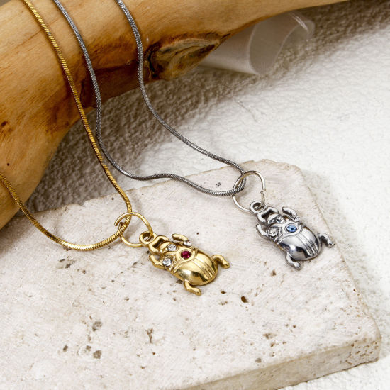 Изображение 1 ШТ Экологичное вакуумное PVD-покрытие 304 Нержавеющая Сталь Насекомое Подвески Божья Коровка Разноцветный Разноцветный Горный Хрусталь 17мм x 10мм