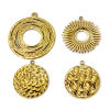 Bild von Umweltfreundliche PVD-Vakuumbeschichtung 304 Edelstahl Geometrisch Charms Rund 18K Echtgold plattiert