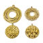 Picture of Eco-friendly PVD Vacuum Plating 304 Stainless Steel Geometric Charms 18K Real Gold Plated Round