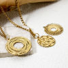Bild von Umweltfreundliche PVD-Vakuumbeschichtung 304 Edelstahl Geometrisch Charms Rund 18K Echtgold plattiert