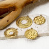 Bild von Umweltfreundliche PVD-Vakuumbeschichtung 304 Edelstahl Geometrisch Charms Rund 18K Echtgold plattiert