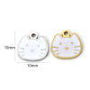 Picture of Eco-friendly PVD Vacuum Plating 304 Stainless Steel Charms Multicolor Cat Animal Enamel 10mm x 10mm