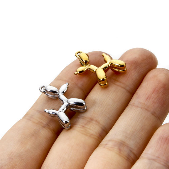 Immagine di 1 Pz Placcatura Sottovuoto PVD Ecologica 304 Acciaio Inossidabile Ciondoli Cane Multicolore 3D 21mm x 15mm