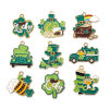 Picture of Zinc Based Alloy St Patrick's Day Charms Gold Plated Green Leaf Clover Shamrock Enamel