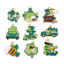 Picture of Zinc Based Alloy St Patrick's Day Charms Gold Plated Green Leaf Clover Shamrock Enamel
