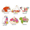 Picture of Zinc Based Alloy Charms Gold Plated Multicolor Animal Flower Enamel