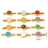 Imagen de 1 Unidad Recubrimiento al Vacío PVD Ecológico 304 Acero Inoxidable Esmalte Cierres clip Ronda Constelación Chapado en Oro de 18K Giratorio (Apta Cuerda: 3mm) 23mm x 10mm
