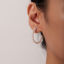 Image de 1 Paire Boucles d'Oreilles Créole Anneaux Style Ins en Acier Inoxydable Revêtement sous Vide PVD Respectueux de l'Environnement À la Mode Forme de C Plaqué Or Véritable 18K Imitation Perles Pour Femmes