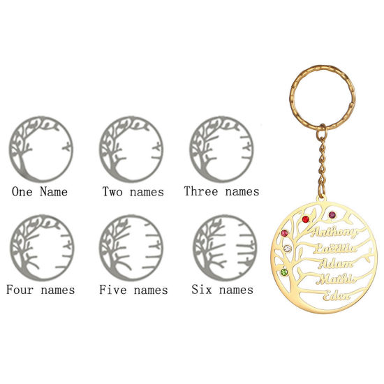 Picture of 304 Stainless Steel Customized Name Keychain Personalized Letter Pendant