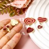 Picture of Zinc Based Alloy Valentine's Day Charms Gold Plated Red & Pink Glitter Heart Enamel
