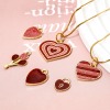 Picture of Zinc Based Alloy Valentine's Day Charms Gold Plated Red & Pink Glitter Heart Enamel