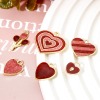 Picture of Zinc Based Alloy Valentine's Day Charms Gold Plated Red & Pink Glitter Heart Enamel