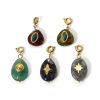 Picture of Eco-friendly PVD Vacuum Plating 304 Stainless Steel & Gemstone Clip On Charms For Vintage Charm Bracelets 18K Real Gold Plated Multicolor Drop Star With Spring Ring Clasp