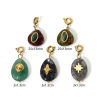 Picture of Eco-friendly PVD Vacuum Plating 304 Stainless Steel & Gemstone Clip On Charms For Vintage Charm Bracelets 18K Real Gold Plated Multicolor Drop Star With Spring Ring Clasp