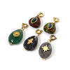 Picture of Eco-friendly PVD Vacuum Plating 304 Stainless Steel & Gemstone Clip On Charms For Vintage Charm Bracelets 18K Real Gold Plated Multicolor Drop Star With Spring Ring Clasp