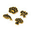 Bild von Umweltfreundliche PVD-Vakuumbeschichtung 304 Edelstahl Charms Pilz 18K Echtgold plattiert Schwarz Pfotenabdruck Emaille