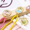 Picture of Zinc Based Alloy Oil Painting Style Charms Gold Plated Multicolor Flower Enamel