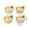 Picture of Zinc Based Alloy Insect Charms Gold Plated Multicolor Heart Bee Enamel 21mm x 19mm