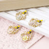 Picture of Zinc Based Alloy Insect Charms Gold Plated Multicolor Heart Bee Enamel 21mm x 19mm