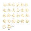 Picture of Brass Charms 18K Gold Plated Round Capital Alphabet Initial Letter Micro Pave Clear Cubic Zirconia 12mm x 10mm