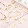 Picture of Brass Charms 18K Gold Plated Round Capital Alphabet Initial Letter Micro Pave Clear Cubic Zirconia 12mm x 10mm