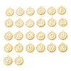 Picture of Brass Charms 18K Gold Plated Round Capital Alphabet Initial Letter Double Sided 18mm x 16mm