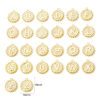 Picture of Brass Charms 18K Gold Plated Round Capital Alphabet Initial Letter Double Sided 18mm x 16mm
