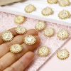 Picture of Brass Charms 18K Gold Plated Round Capital Alphabet Initial Letter Double Sided 18mm x 16mm