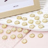 Picture of Brass Charms 18K Gold Plated Round Capital Alphabet Initial Letter Double Sided 18mm x 16mm