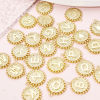 Picture of Brass Charms 18K Gold Plated Round Capital Alphabet Initial Letter Double Sided 18mm x 16mm