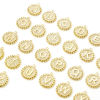Picture of Brass Charms 18K Gold Plated Round Capital Alphabet Initial Letter Double Sided 18mm x 16mm