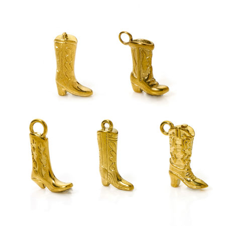 1 Pièce Breloques en 304 Acier Inoxydable Cowboy de l'Ouest Boots 3D