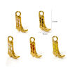 Picture of Eco-friendly PVD Vacuum Plating 304 Stainless Steel West Cowboy Charms 18K Gold Plated Boots Enamel 21mm x 13mm
