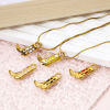 Picture of Eco-friendly PVD Vacuum Plating 304 Stainless Steel West Cowboy Charms 18K Gold Plated Boots Enamel 21mm x 13mm