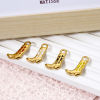Picture of Eco-friendly PVD Vacuum Plating 304 Stainless Steel West Cowboy Charms 18K Gold Plated Boots Enamel 21mm x 13mm