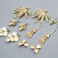 Image de 2 Pcs Pendentifs en Laiton Respectueux de la Nature Feuille Plaqué Or Véritable 18K