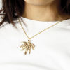 Image de 2 Pcs Pendentifs en Laiton Respectueux de la Nature Feuille Plaqué Or Véritable 18K
