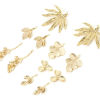 Image de 2 Pcs Pendentifs en Laiton Respectueux de la Nature Feuille Plaqué Or Véritable 18K
