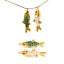 Immagine di 1 Pz Placcatura Sottovuoto PVD Ecologica 304 Acciaio Inossidabile Gioielli Oceanici Ciondoli Pendenti Pesce 14K Vero Oro Placcato Multicolore Smalto 3.7cm x 1.2cm