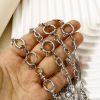 Picture of Silver Tone 304 Stainless Steel Link Chain With Spring Ring Clasp Necklace