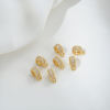 Picture of Eco-friendly Brass Bail Beads With Loop For DIY Jewelry Making Findings Round 14K Real Gold Plated Clear Cubic Zirconia