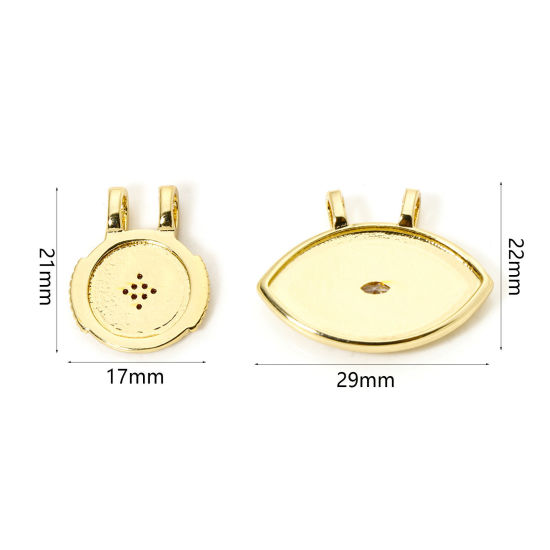 Bild von Umweltfreundlich Messing Charms 18K Echtgold plattiert Emaille Klar Zirkonia