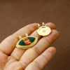 Picture of Eco-friendly Brass Charms 18K Real Gold Plated Enamel Clear Cubic Zirconia