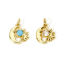 Picture of Eco-friendly Brass Galaxy Charms 18K Real Gold Plated Sun Moon Face 17.5mm x 13mm