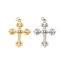 Picture of Eco-friendly Brass Religious Pendants Real Gold Plated Cross Clear Cubic Zirconia 3.3cm x 2.2cm