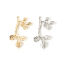 Image de 2 Pcs Connecteurs à Lustre en Laiton Respectueux de la Nature Feuille Plaqué Or Véritable 26mm x 16mm