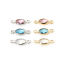 Bild von Umweltfreundlich Messing Steckverbinder Charms Anhänger Oval Echtgold plattiert Bunt Strass 10mm x 4mm