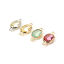 Image de 5 Pcs Connecteurs Pendentifs Breloques en Laiton Respectueux de la Nature Ovale Plaqué Or Véritable à Strass Coloré 14mm x 7mm