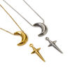 Picture of Eco-friendly Vacuum Plating 304 Stainless Steel Galaxy Charms Multicolor Half Moon Star